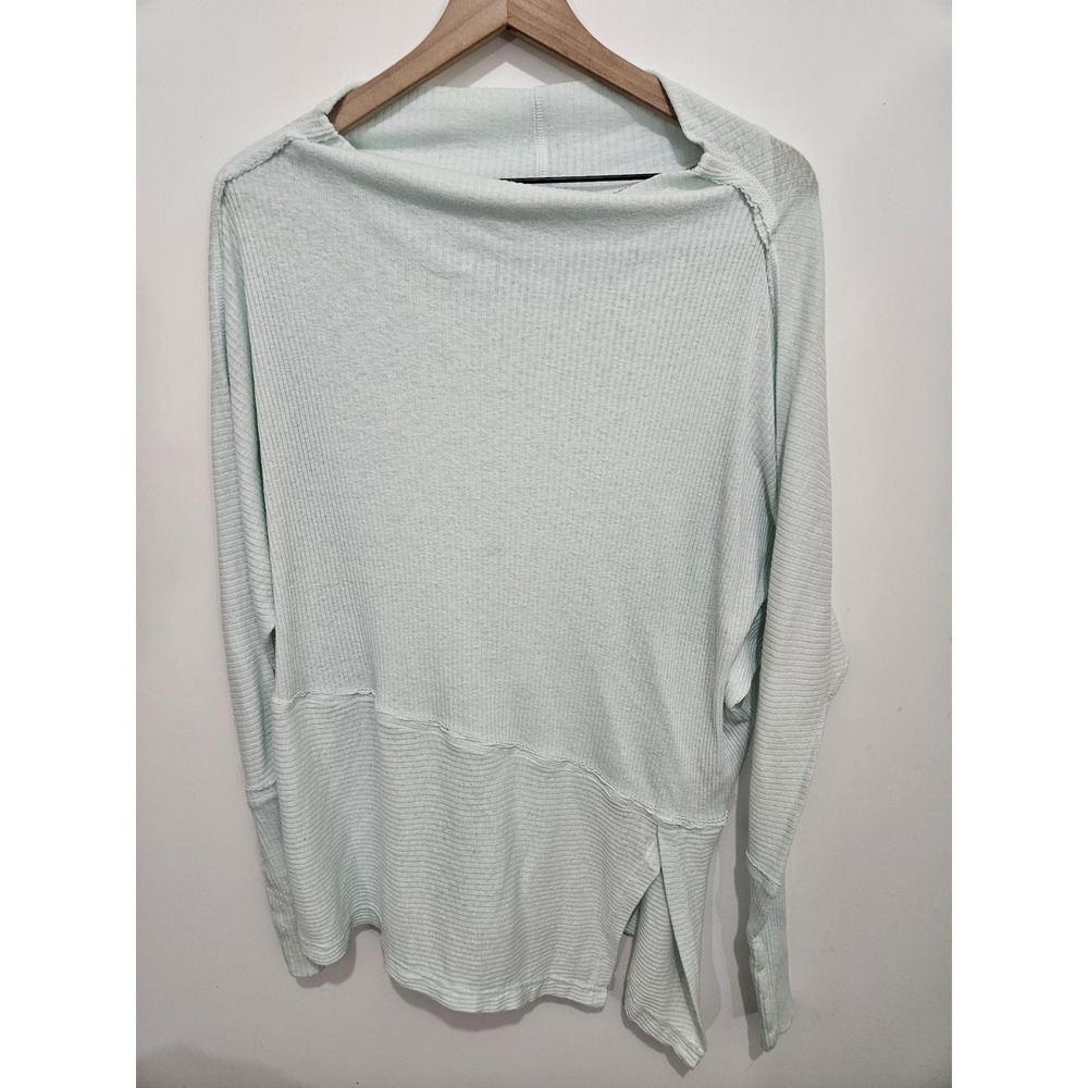 We The Free Free People Mint Green Ribbed Oversized Long Sleeve Top XS